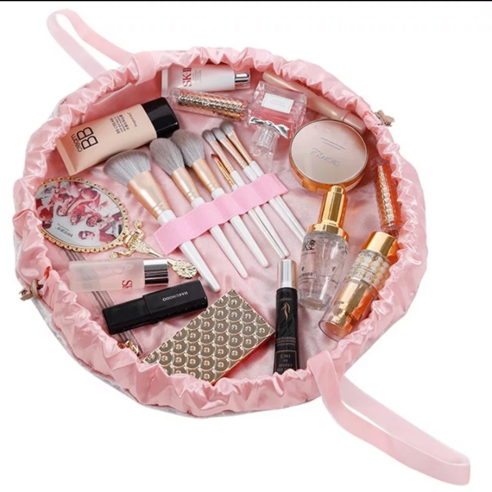 Barbie Pink Velvet drawstring makeup bag